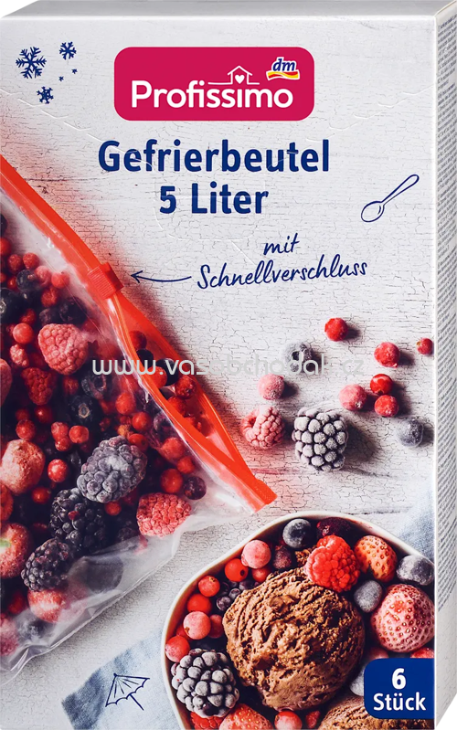 Profissimo Gefrierbeutel 5 l mit Schnellverschluss, 6 St Profissimo Gefrierbeutel 5 l mit Schnellverschluss, 6 St