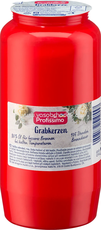Profissimo Grabkerze Nr.7 rot, 1 St