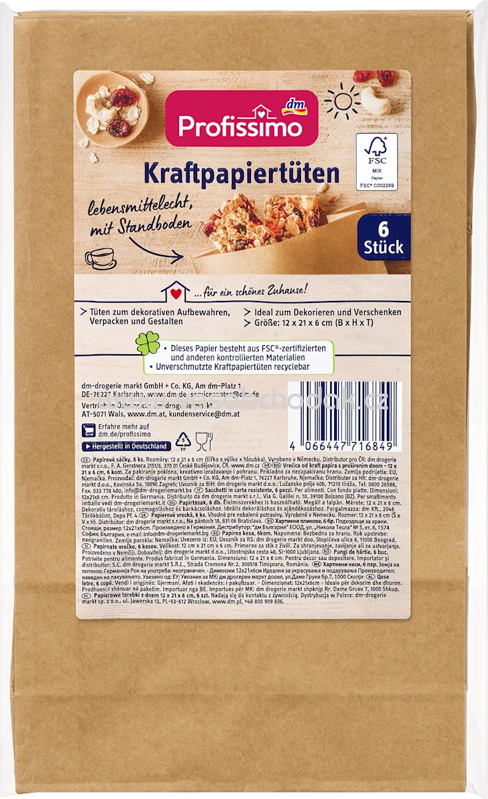Profissimo Kraftpapiertüten, 6 St