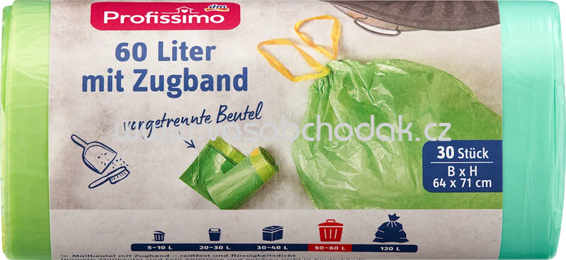 Profissimo Müllbeutel 60 l mit Zugband, 30 St