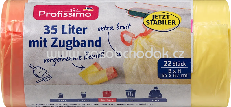 Profissimo Prof. 35l Müllbeutel mit Zugband, 22 St Profissimo Prof. 35l Müllbeutel mit Zugband, 22 St