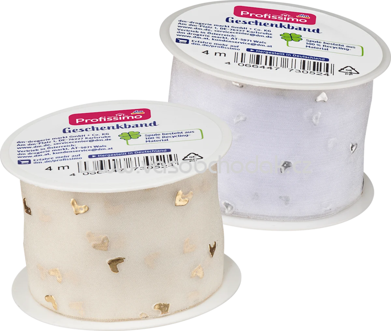 Profissimo Profissimo Band Herz aus Organza, 4 m Profissimo Profissimo Band Herz aus Organza, 4 m