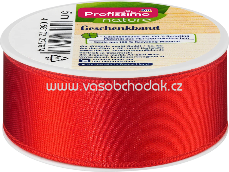 Profissimo Satinband nature "rot", 5 m Profissimo Satinband nature "rot", 5 m