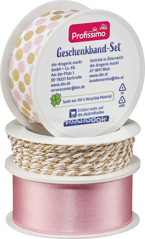 Profissimo Geschenkband-Set "rose/weiß-gold, 11 m Profissimo Geschenkband-Set "rose/weiß-gold, 11 m