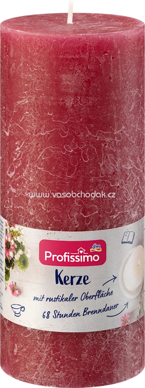 Profissimo Rustikkerze bordeaux 160/68, 1 St Profissimo Rustikkerze bordeaux 160/68, 1 St