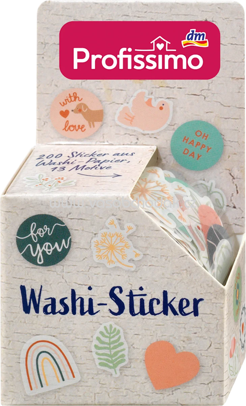 Profissimo Sticker Washi auf Rolle 13 Motive, 1 St Profissimo Sticker Washi auf Rolle 13 Motive, 1 St