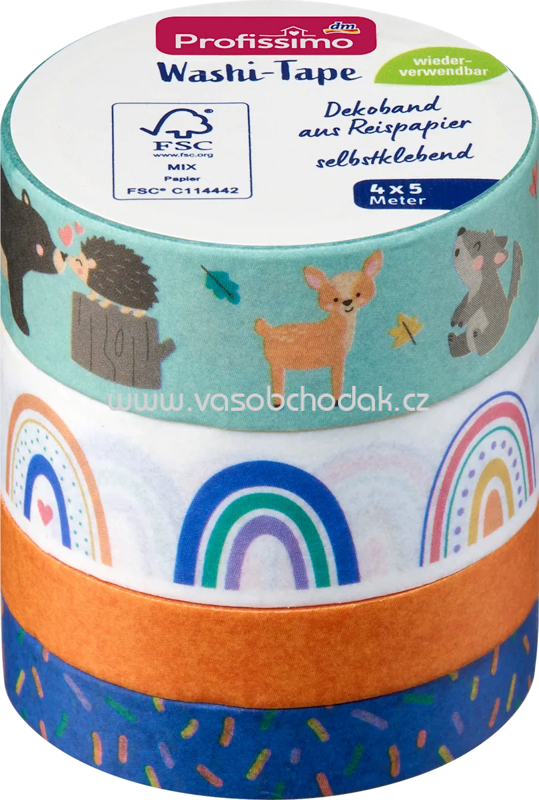 Profissimo Washi-Tape "Kinder-Party", 4 St Profissimo Washi-Tape "Kinder-Party", 4 St