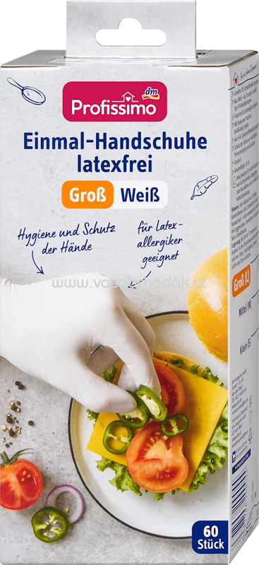 Profissimo Einmalhandschuhe latexfrei weiß Groß, 60 St