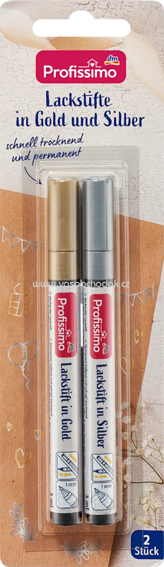 Profissimo Lackstifte Set 2tlg Gold und Silber, 1 St Profissimo Lackstifte Set 2tlg Gold und Silber, 1 St