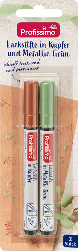 Profissimo Lackstifte Set 2tlg Kupfer und Metallic-Grün, 1 St