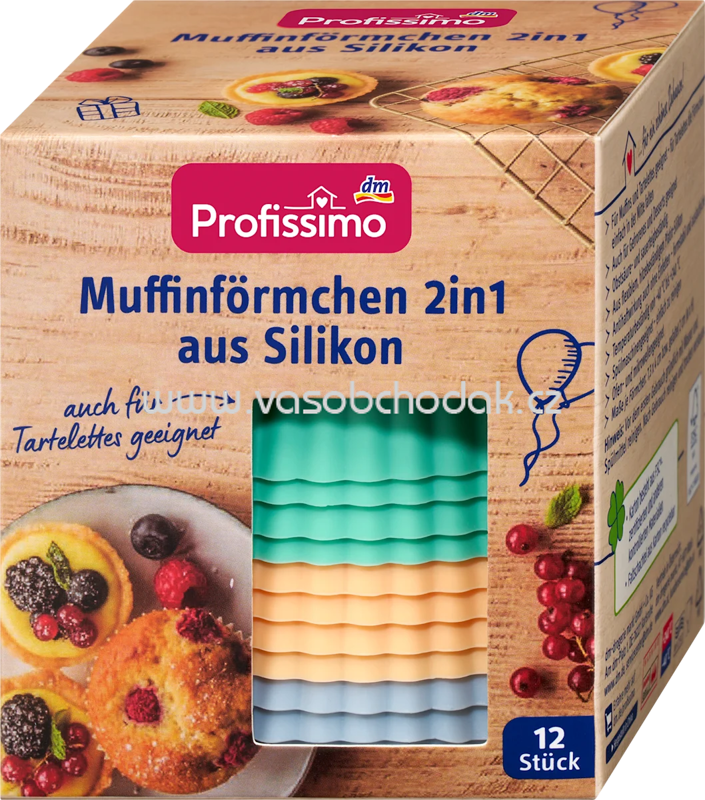 Profissimo Muffinförmchen 2in1 aus Silikon, 12 St Profissimo Muffinförmchen 2in1 aus Silikon, 12 St