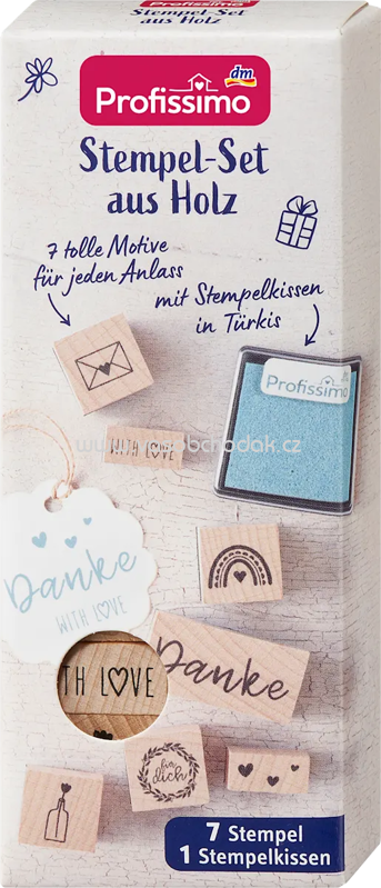 Profissimo Stempel-Set aus Holz 8tlg., 1 St Profissimo Stempel-Set aus Holz 8tlg., 1 St