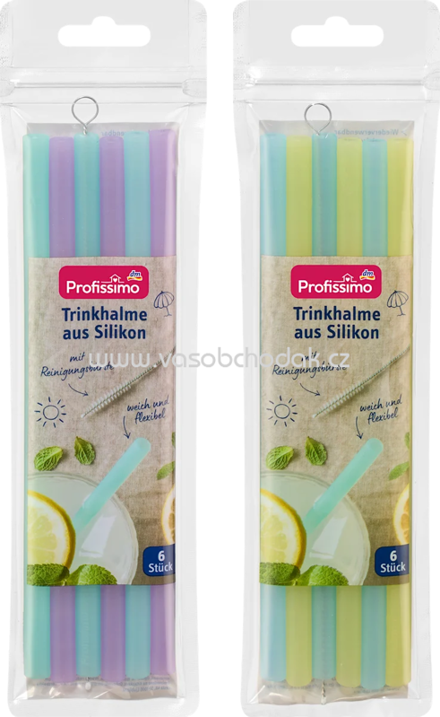 Profissimo Trinkhalme aus Silikon, 6 St Profissimo Trinkhalme aus Silikon, 6 St