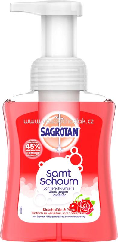 Sagrotan Samt-Schaum Handwaschschaum Kirschblüte & Rose, 250 ml