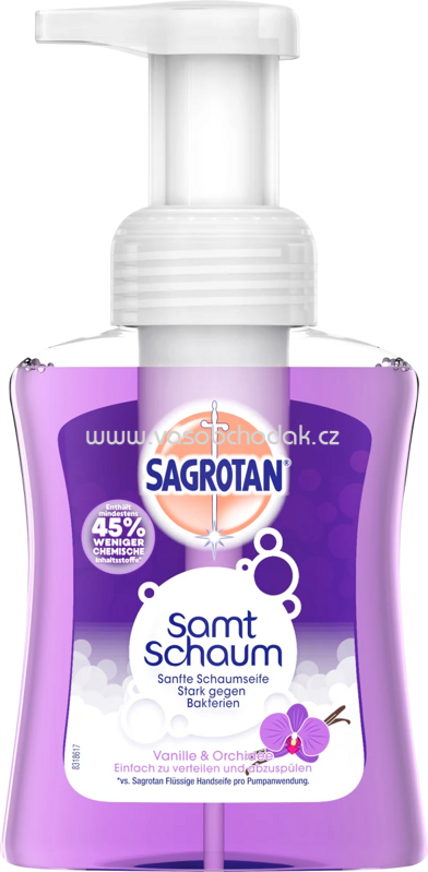 Sagrotan Samt-Schaum Handwaschschaum Vanille & Orchidee, 250 ml
