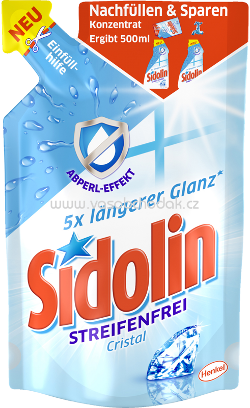 Sidolin Glasreiniger Cristal Nachfüll-Konzentrat, 250 ml