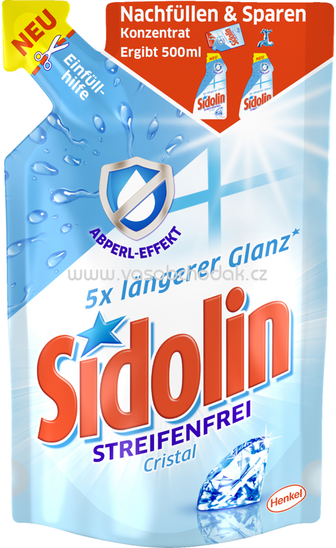 Sidolin Glasreiniger Cristal Nachfüll-Konzentrat, 250 ml Sidolin Glasreiniger Cristal Nachfüll-Konzentrat, 250 ml