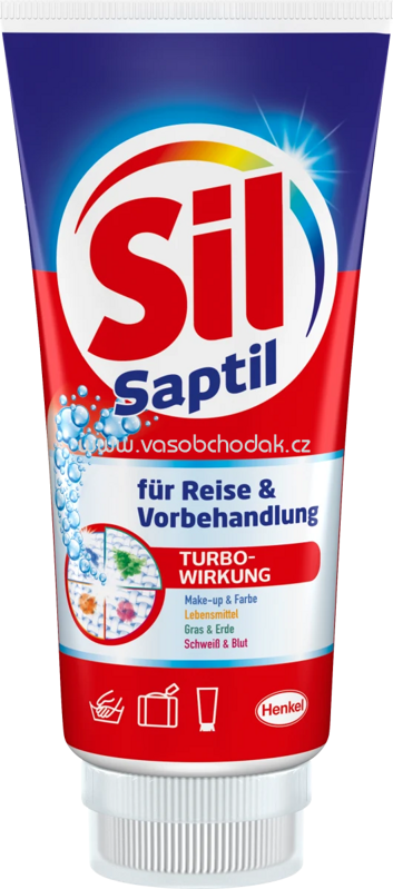 Sil Handwaschmittel Saptil für Reise und Vorbehandlung mit Bürste, 200 ml
