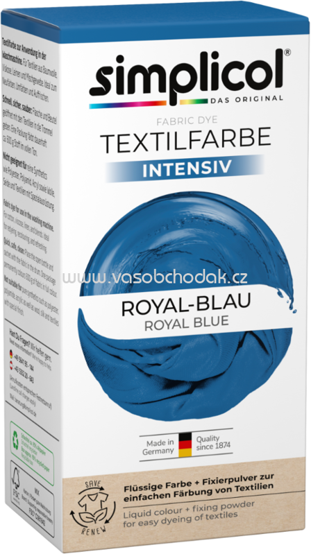 Simplicol Textilfarbe intensiv Royal-Blau, 1 St