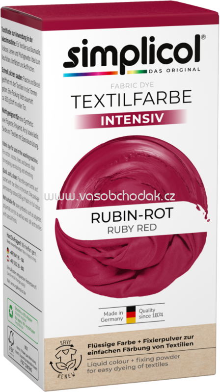 Simplicol Textilfarbe intensiv Rubin-Rot, 1 St