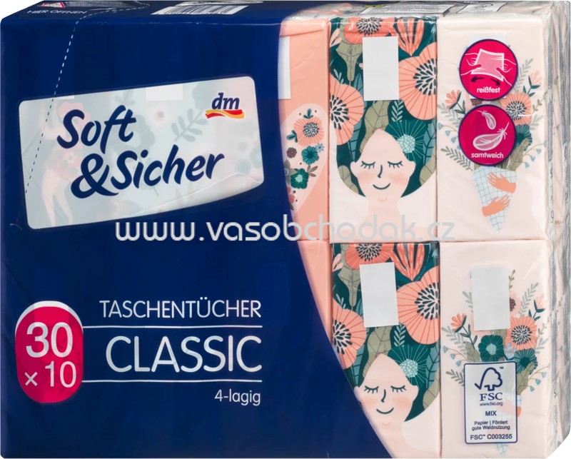 Soft&Sicher Taschentücher, 30x10 Stück, 300 St Soft&Sicher Taschentücher, 30x10 Stück, 300 St