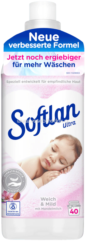 Softlan Ultra Weichspüler Weich & Mild Sensitiv, 40 Wl, 1l