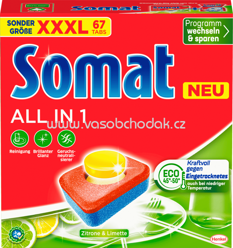 Somat Spülmaschinen Tabs All in 1 Zitrone & Limette, 67 St