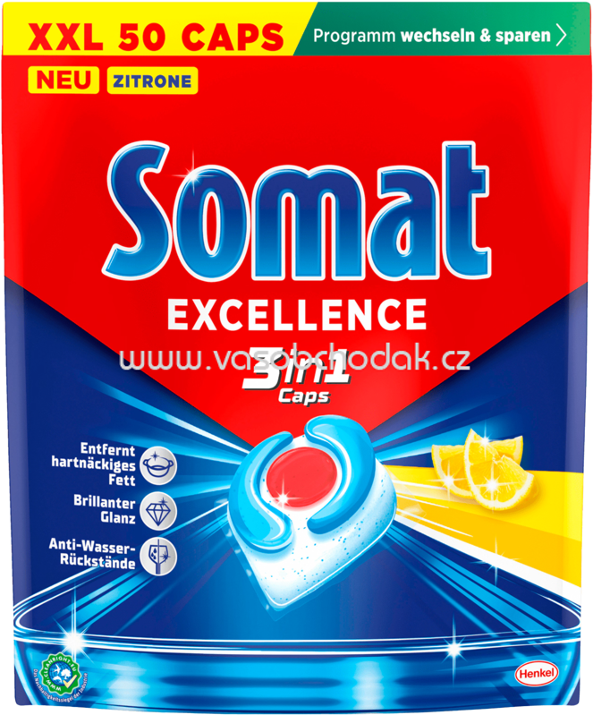 Somat Spülmaschinen Caps Excellence 3in1 Zitrone, 50 St