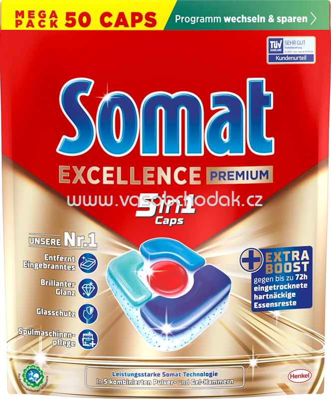 Somat Spülmaschinen Caps Excellence Premium 5in1, 42 - 60 St Somat Spülmaschinen Caps Excellence Premium 5in1, 42 - 60 St