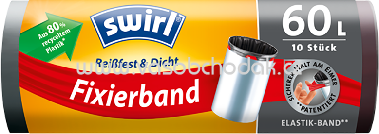 Swirl Fixierband Müllbeutel, 60l, 10 St