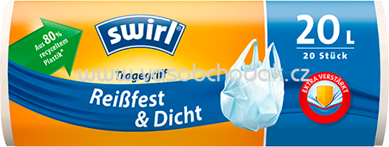 Swirl Reißfest & Dicht Tragegriff Müllbeutel, 20l, 20 St Swirl Reißfest & Dicht Tragegriff Müllbeutel, 20l, 20 St