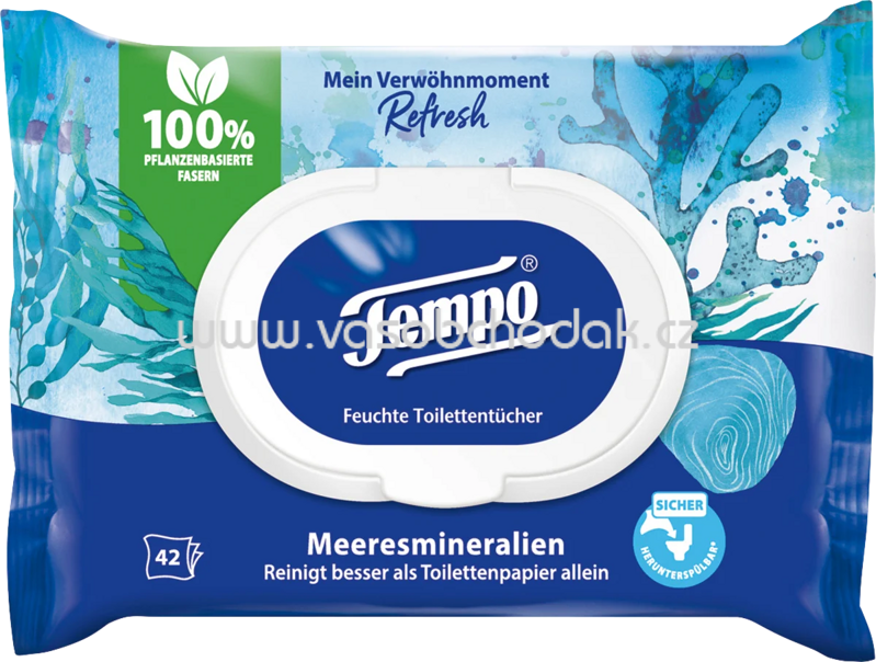 Tempo Feuchtes Toilettenpapier Mein Verwöhnmoment Sea Minerals, 42 St Tempo Feuchtes Toilettenpapier Mein Verwöhnmoment Sea Minerals, 42 St