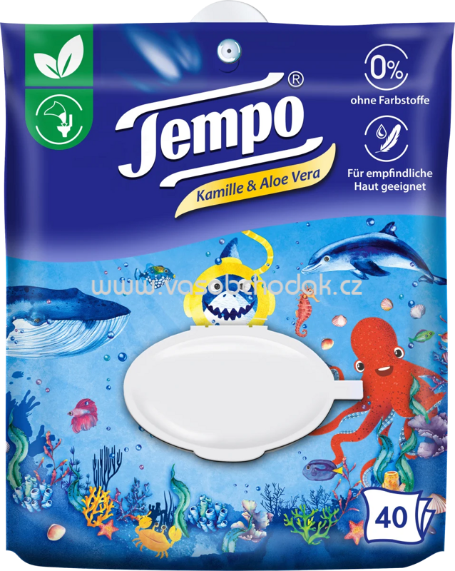 Tempo Feuchtes Toilettenpapier Sanft & Sensitiv Komfortbeutel, 40 St