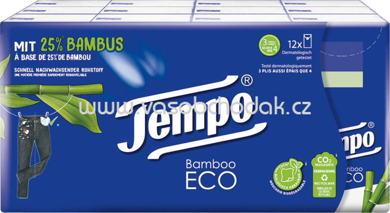 Tempo Taschentücher Bamboo Eco, 12x9 St, 108 St Tempo Taschentücher Bamboo Eco, 12x9 St, 108 St