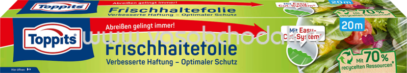 Toppits Frischhalte Folie mit Easy Cut System, 20 m Toppits Frischhalte Folie mit Easy Cut System, 20 m