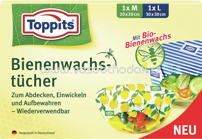 Toppits Bienenwachs Tücher, 2 St Toppits Bienenwachs Tücher, 2 St
