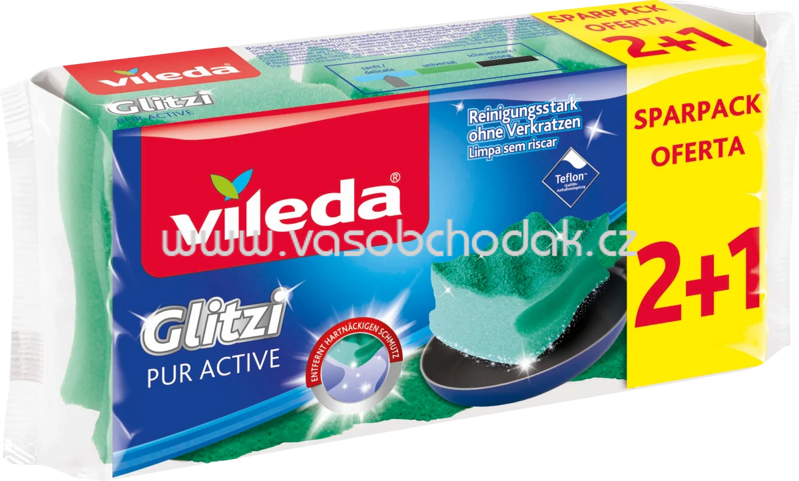 Vileda Topfreiniger Glitzi Pur Active, 3 St Vileda Topfreiniger Glitzi Pur Active, 3 St