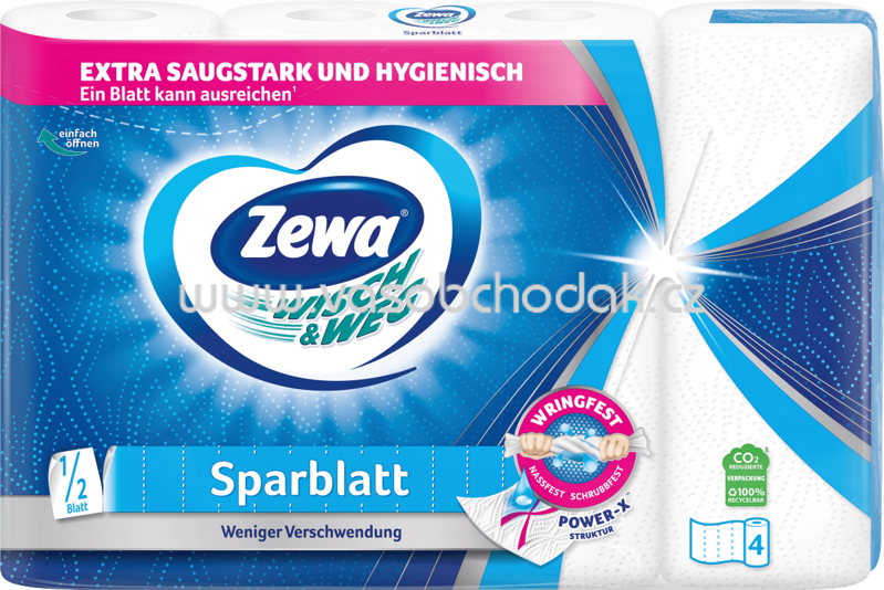 Zewa Küchenrolle Wisch&Weg Sparblatt, 4x74 Blatt, 4 Rollen Zewa Küchenrolle Wisch&Weg Sparblatt, 4x74 Blatt, 4 Rollen