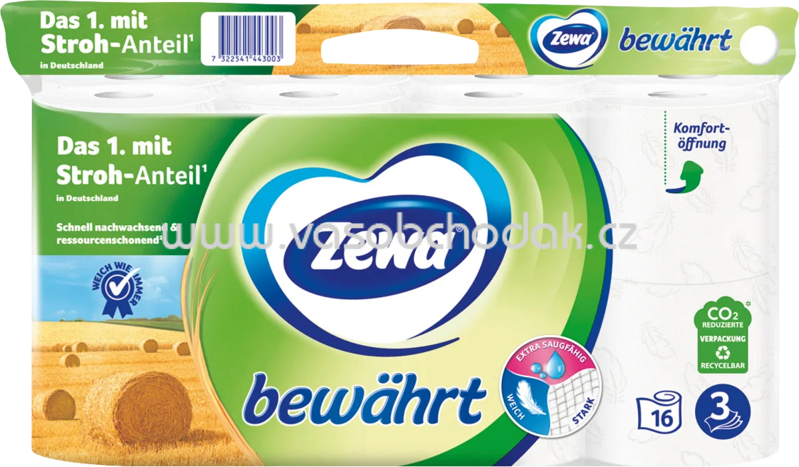 Zewa Toilettenpapier bewährt, 3-lagig, 150 Blatt, 8 - 24 Rollen Zewa Toilettenpapier bewährt, 3-lagig, 150 Blatt, 8 - 24 Rollen