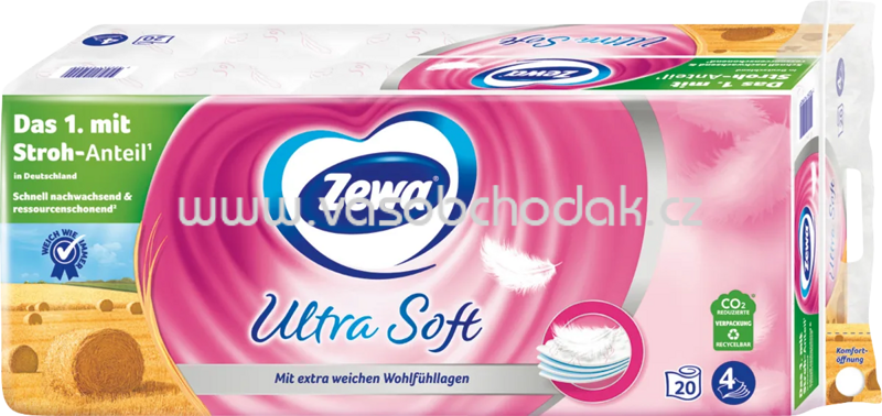 Zewa Toilettenpapier Ultra Soft, 4-lagig, 150 Blatt, 8 - 20 Rollen Zewa Toilettenpapier Ultra Soft, 4-lagig, 150 Blatt, 8 - 20 Rollen