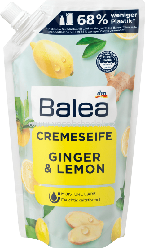 Balea Flüssigseife Ginger & Lemon, Nachfüllpack, 500 ml