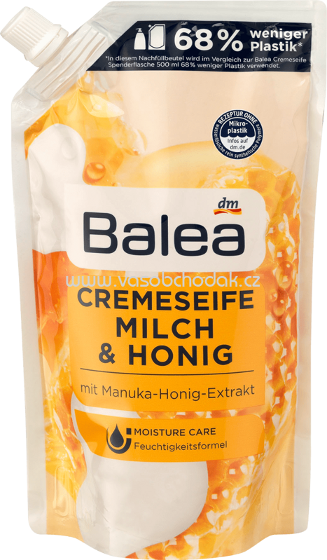Balea Flüssigseife Milch & Honig, Nachfüllpack, 500 ml Balea Flüssigseife Milch & Honig, Nachfüllpack, 500 ml