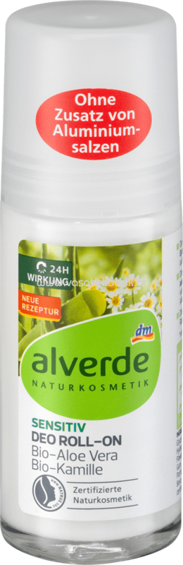 Alverde NATURKOSMETIK Deo Roll On Deodorant Sensitiv Aloe Vera, 50 ml