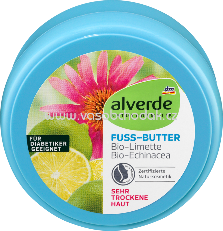 Alverde NATURKOSMETIK Fuß-Butter Limette Echinacea, 200 ml