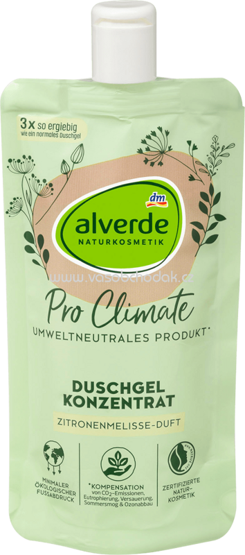 Alverde NATURKOSMETIK Pro Climate Duschgel Konzentrat Zitronenmelisse-Duft, 100 ml