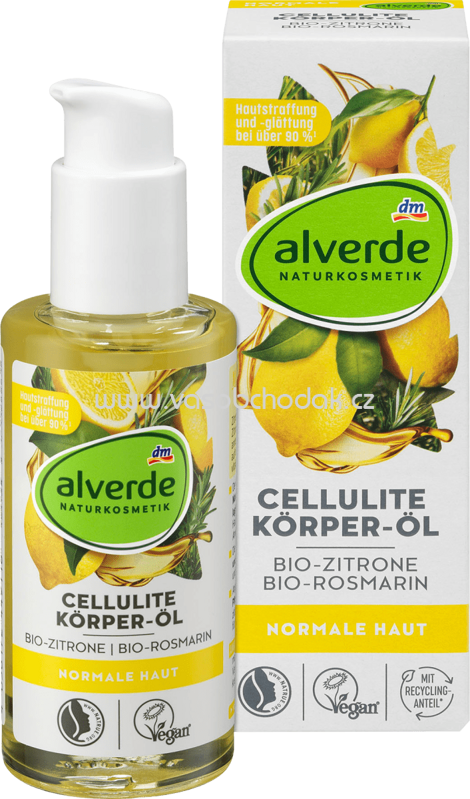 Alverde NATURKOSMETIK Cellulite Körper-Öl Bio-Zitrone, Bio-Rosmarin, 100 ml