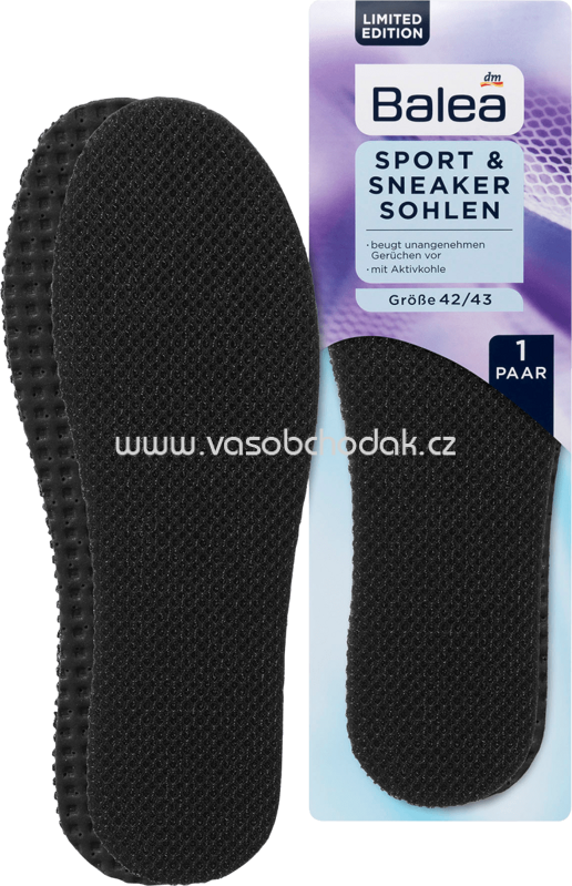 Balea Sport- & Sneakersohlen schwarz Größe 42/43, 1 Paar Balea Sport- & Sneakersohlen schwarz Größe 42/43, 1 Paar