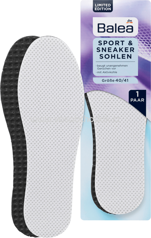 Balea Sport- & Sneakersohlen weiß Größe 40/41, 1 Paar Balea Sport- & Sneakersohlen weiß Größe 40/41, 1 Paar