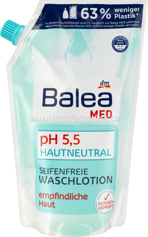 Balea MED Flüssigseife pH 5,5 hautneutral seifenfreie Waschlotion, Nachfüllpack, 300 ml