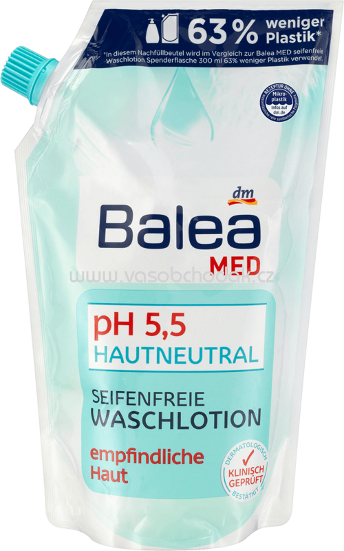 Balea MED Flüssigseife pH 5,5 hautneutral seifenfreie Waschlotion, Nachfüllpack, 300 ml Balea MED Flüssigseife pH 5,5 hautneutral seifenfreie Waschlotion, Nachfüllpack, 300 ml